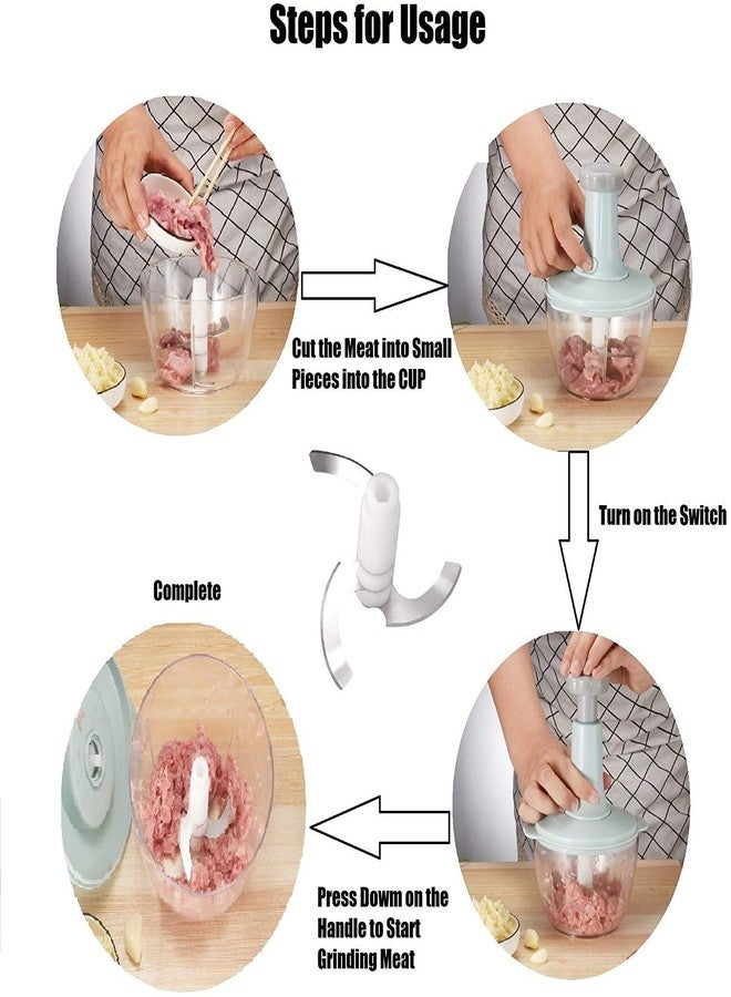 Rexmon Food Chopper, Steel Large Manual Hand-Press Vegetable Chopper Mixer Cutter to Cut Onion, Salad, Tomato, Potato, Meat,Egg Mixer (1 Pcs) - Image 3
